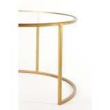 CAFE TABLE DRT GLASS GOLD SET OF 2 - CAFE, SIDE TABLES